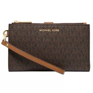 NEW Michael Kors Signature Jet Set Double-Zip Wristlet